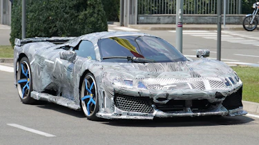 Ferrari hypercar spy shot - front 3/4