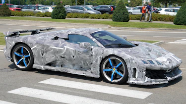 Ferrari hypercar spy shot - front angled