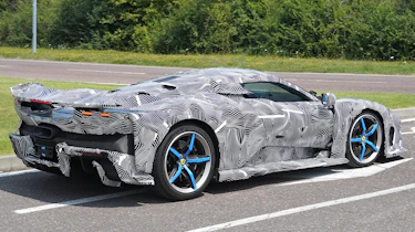 Ferrari hypercar spy shot - rear angled