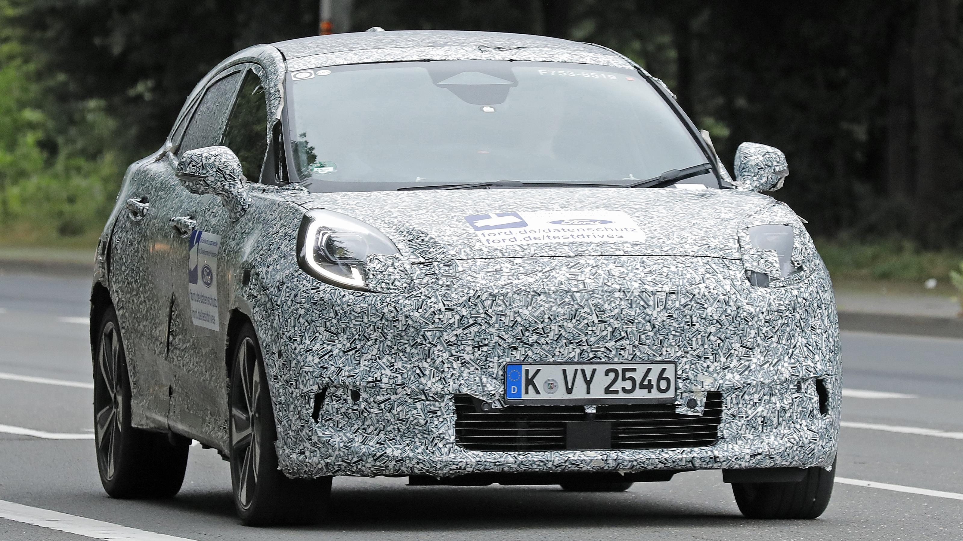 Ford Puma Gen-E spy shot - front tracking