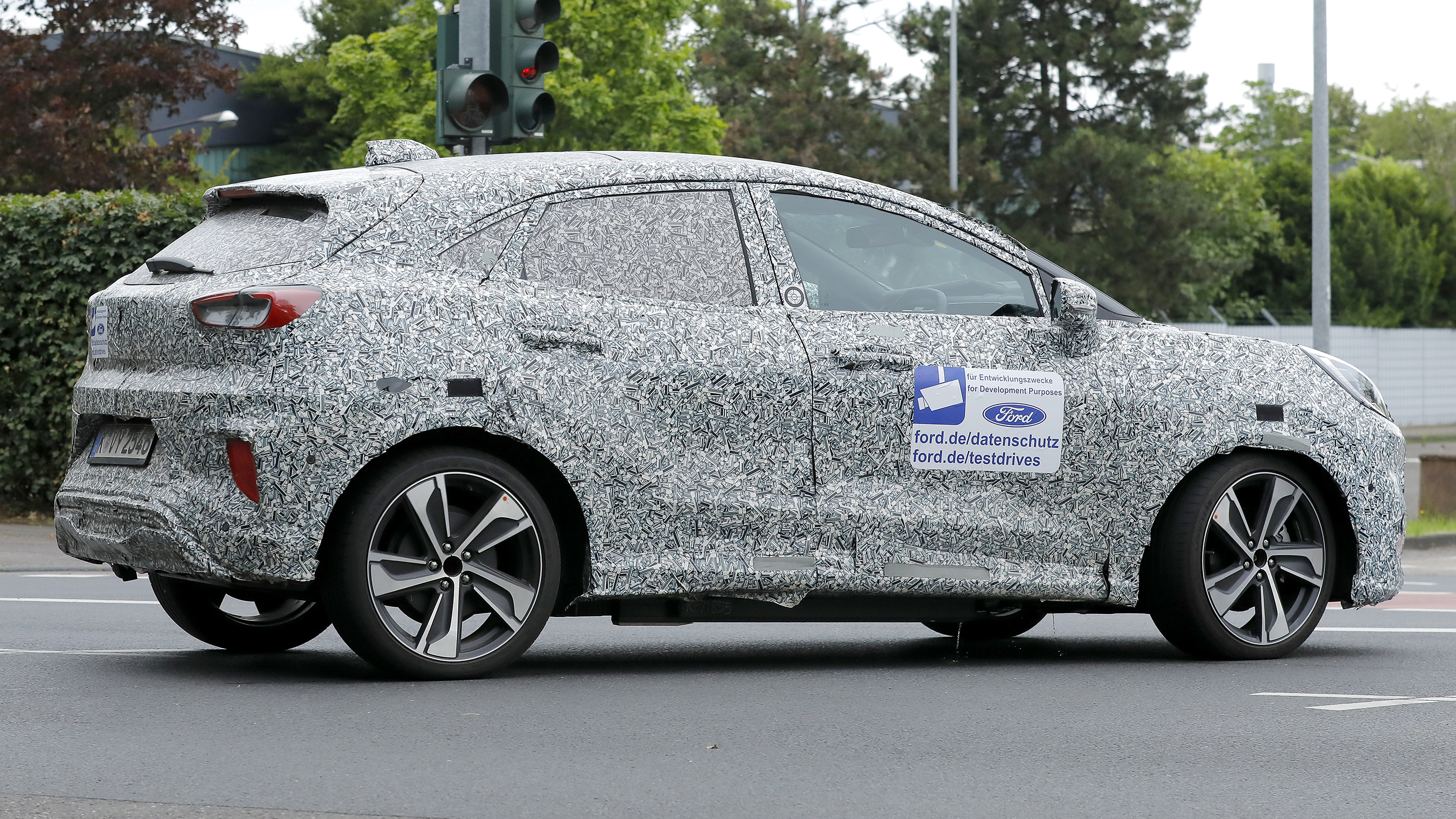 Ford Puma Gen-E spy shot - rear angled