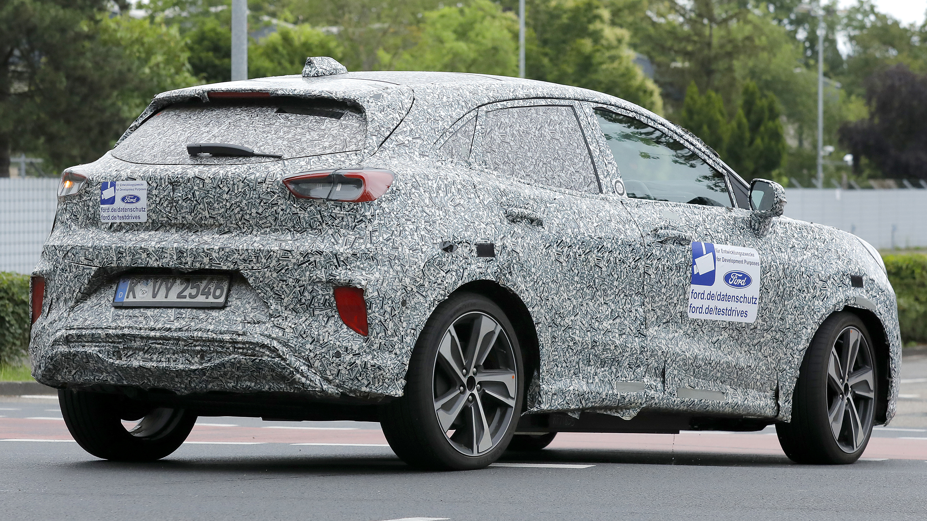 Ford Puma Gen-E spy shot - rear tracking
