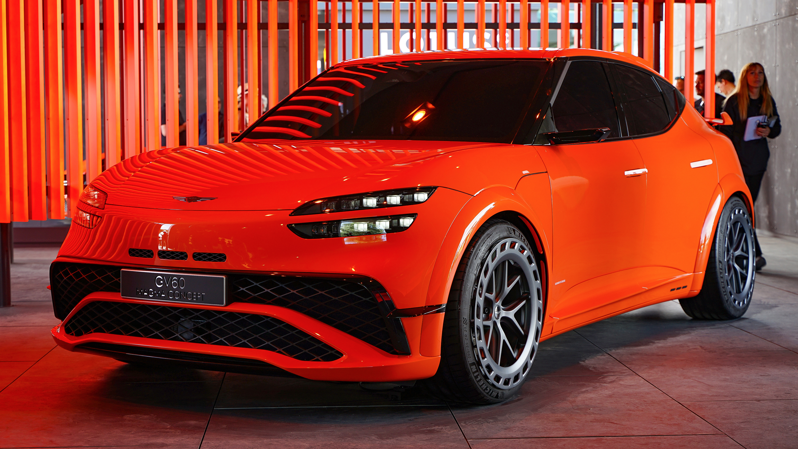 Genesis GV60 Magma Concept at Goodwood FOS - front 3/4