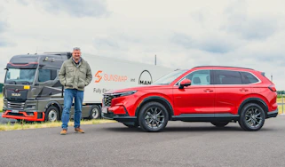 Auto Express consumer editor Chris Rosamond standing next to the Honda CR-V