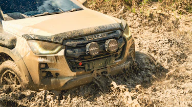Muddied Isuzu D-Max Mudmaster - front