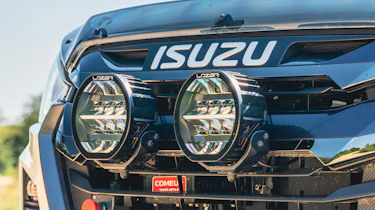 Muddied Isuzu D-Max Mudmaster - spotlights