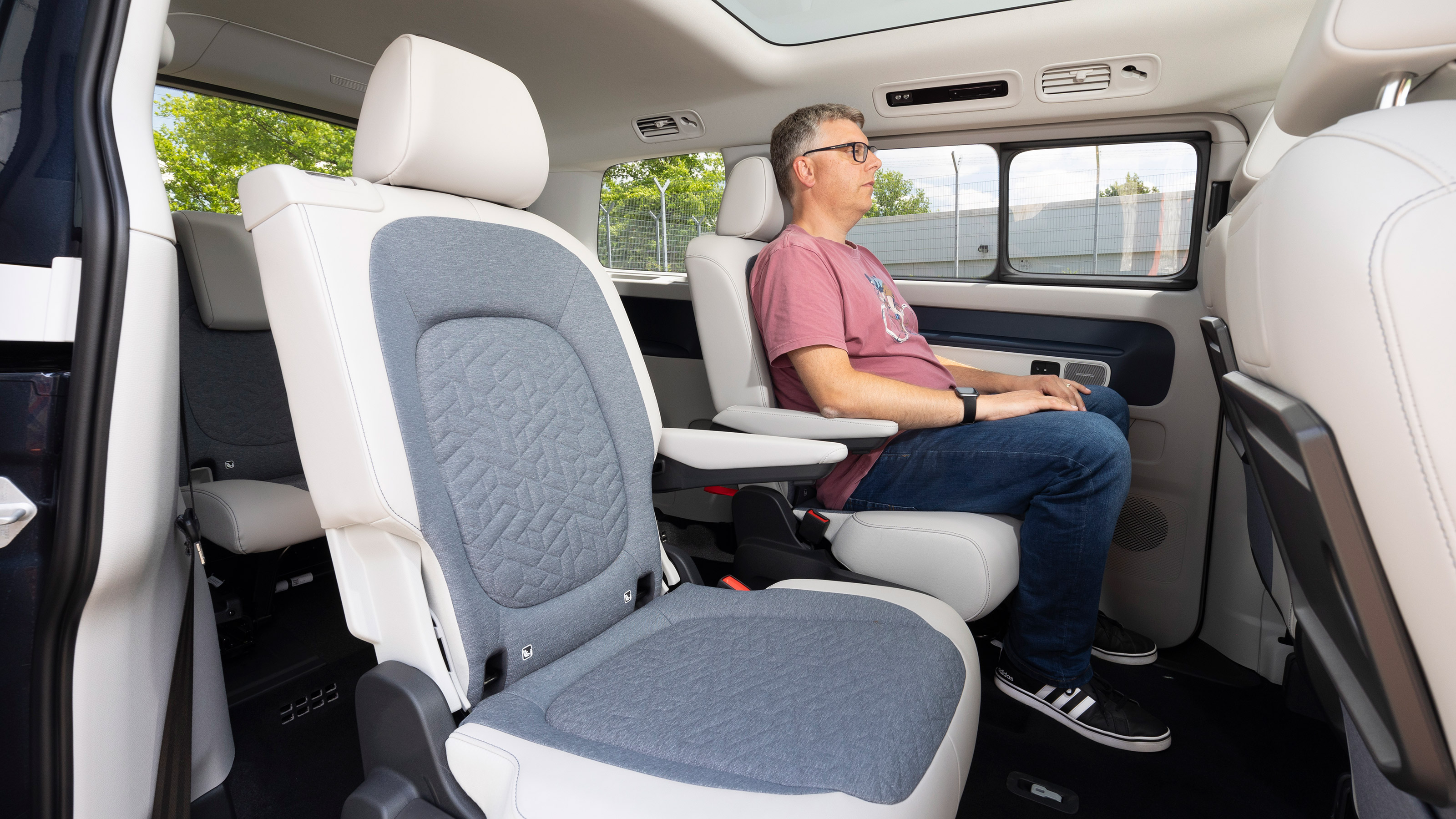 Paul Barker sat in the Volkswagen ID. Buzz LWB