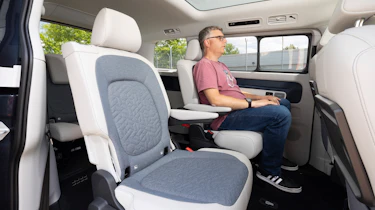 Paul Barker sat in the Volkswagen ID. Buzz LWB