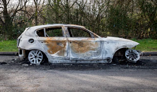 Burnt out BMW 1 Series