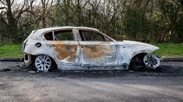 Burnt out BMW 1 Series
