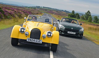 Morgan Plus Four and BMW Z4 - front tracking
