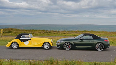 Morgan Plus Four and BMW Z4 - side shot