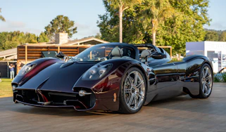 Pagani Utopia Roadster on display at 2024 Monterey Car Week - front 3/4 static