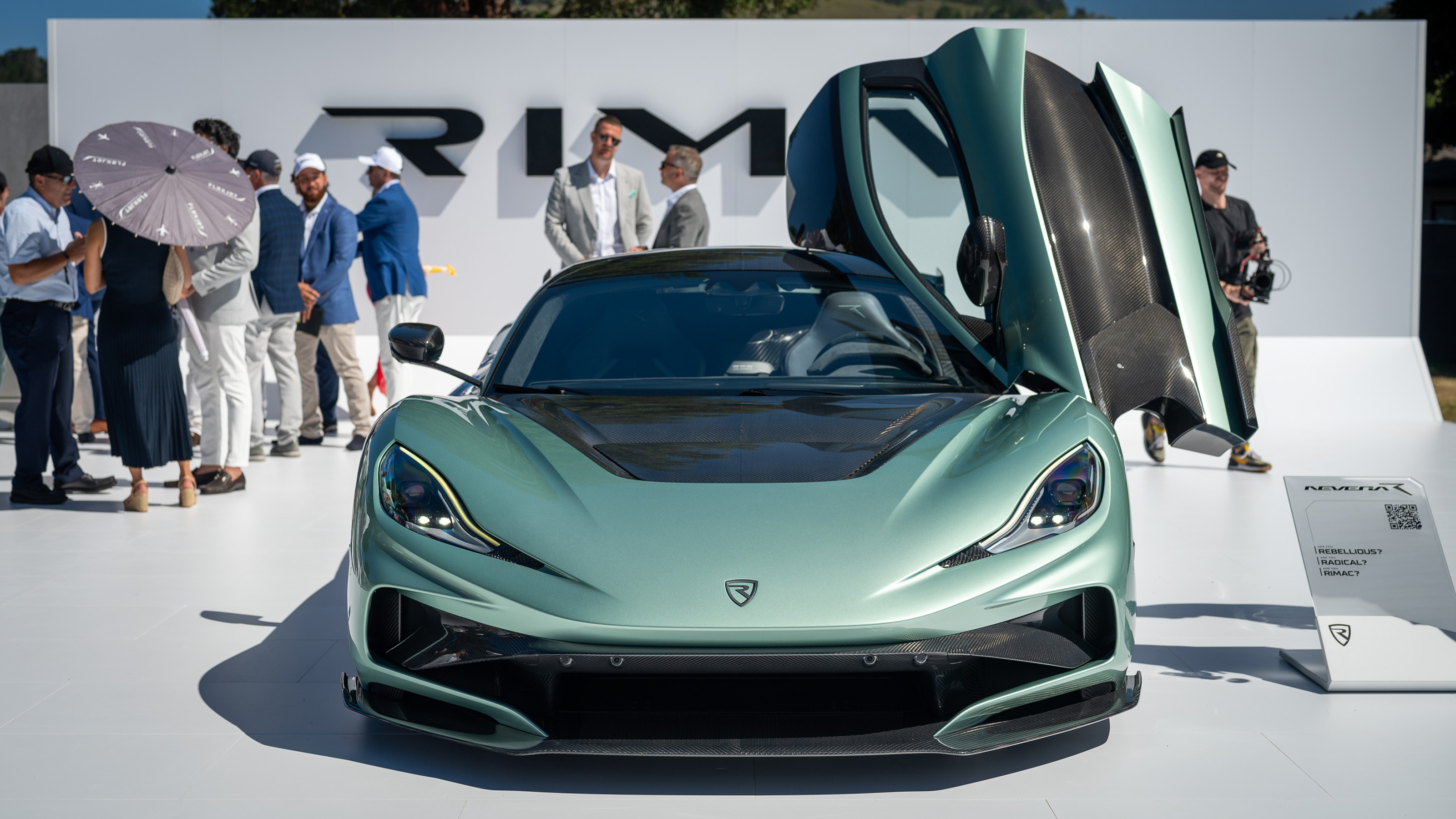 Rimac Nevera R at Monterey Car Week - front shot, square 