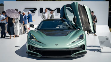 Rimac Nevera R at Monterey Car Week - front shot, square