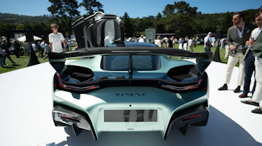 Rimac Nevera R at Monterey Car Week - rear shot, square