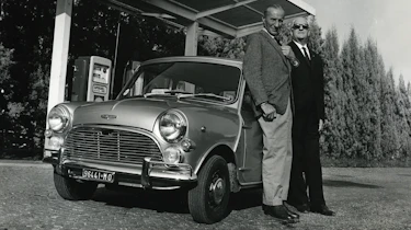 Super Mini Coopers - Enzo Ferrari stood next to his Mini Cooper 1100 S