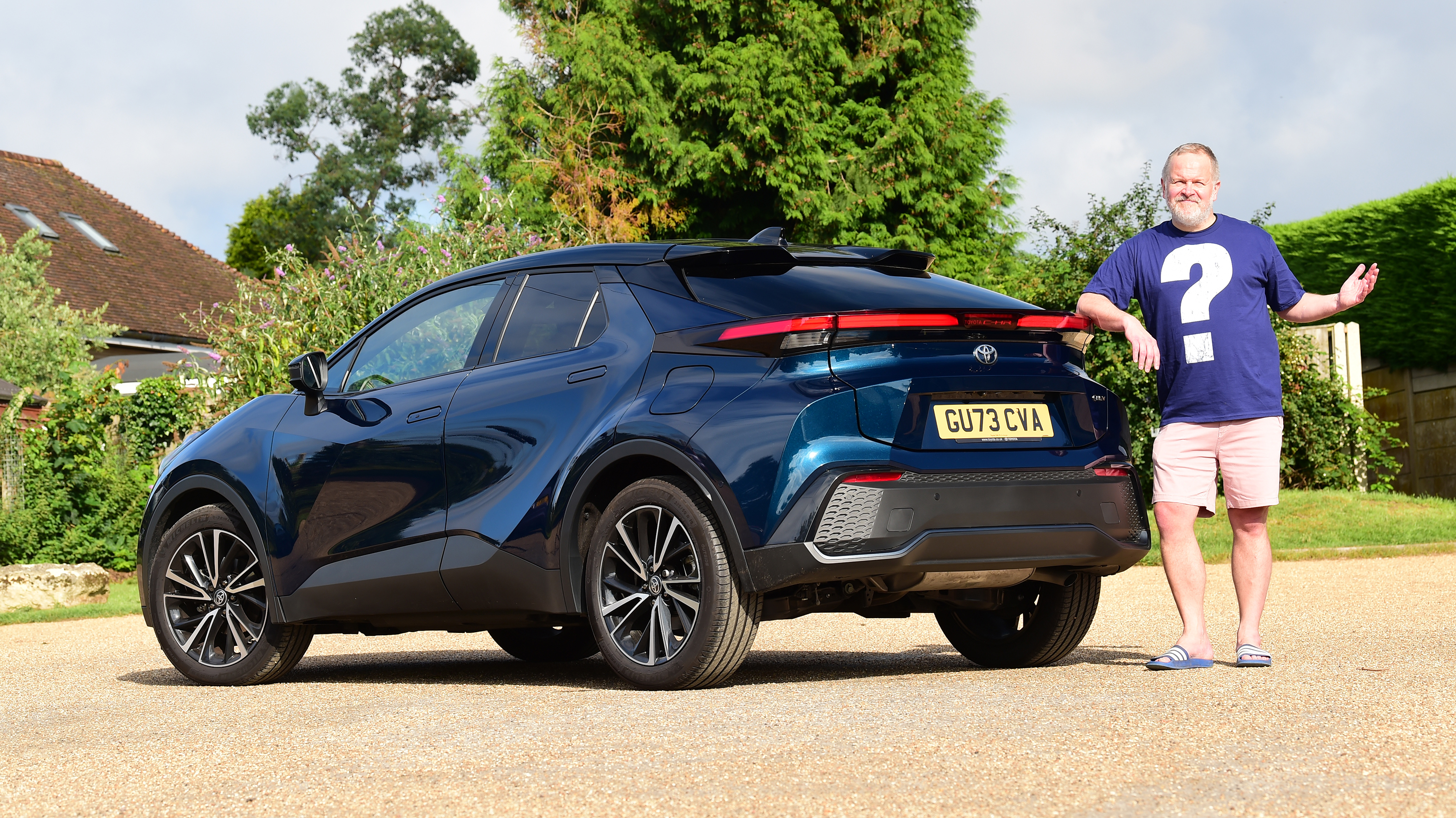 Auto Express commercial editor Paul Adam standing behind the Toyota C-HR