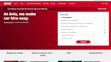 Best car rental sites - Avis