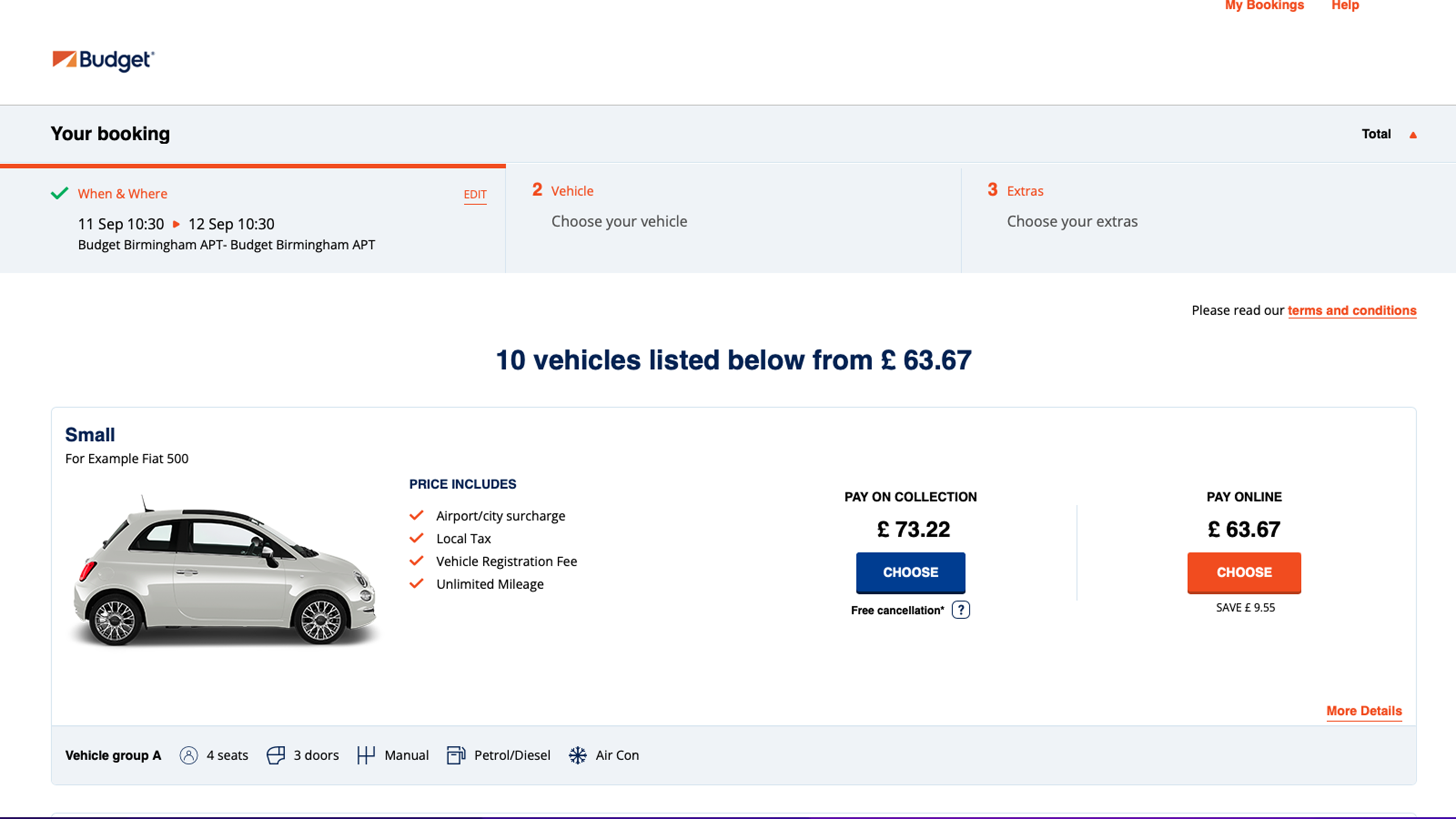Best car rental sites - Budget