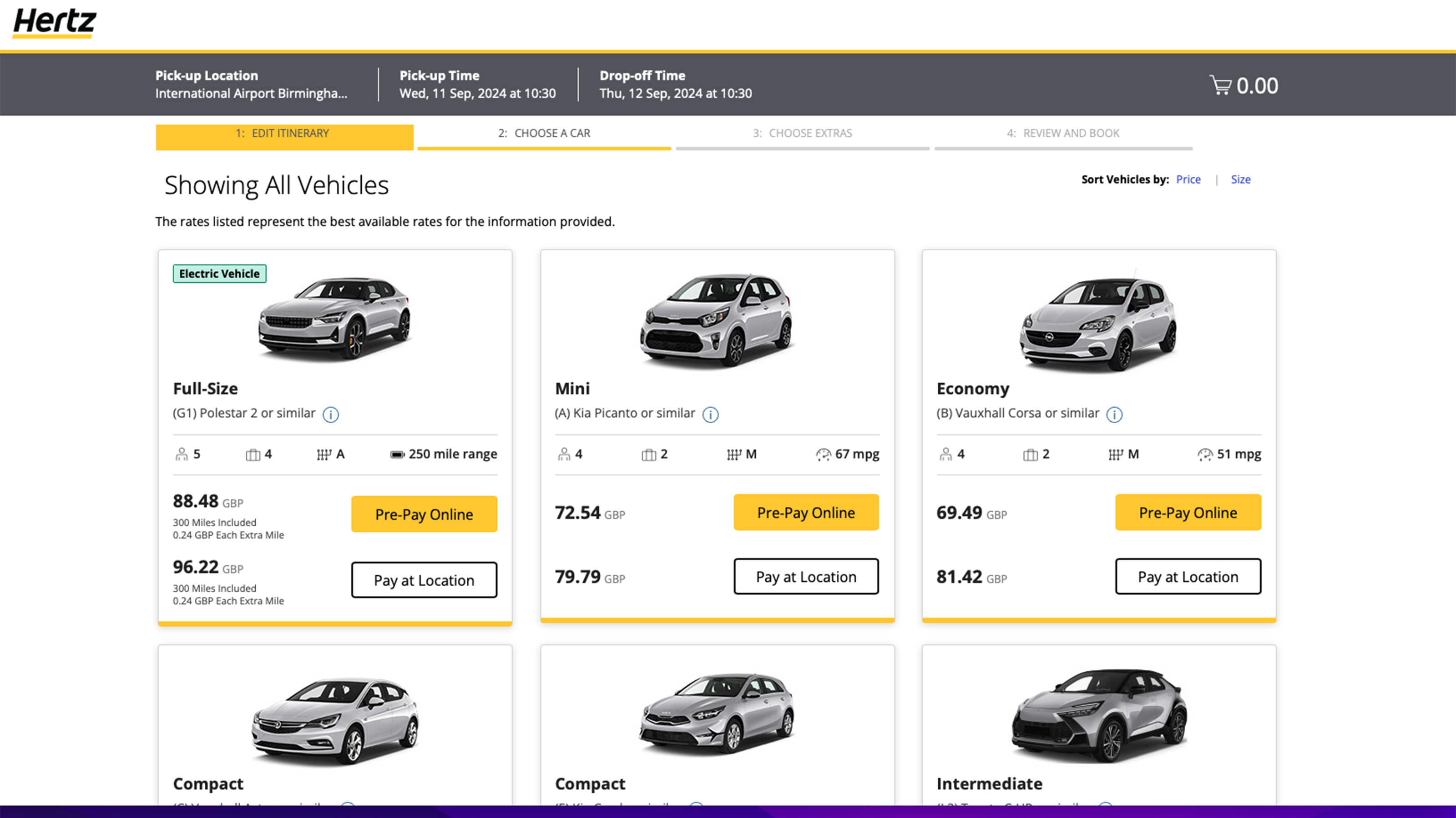 Best car rental sites - Hertz