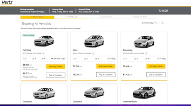 Best car rental sites - Hertz