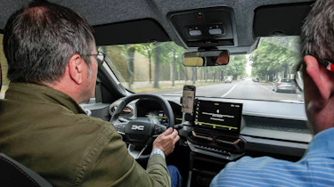Dacia CEO Denis Le Vot driving the Dacia Duster