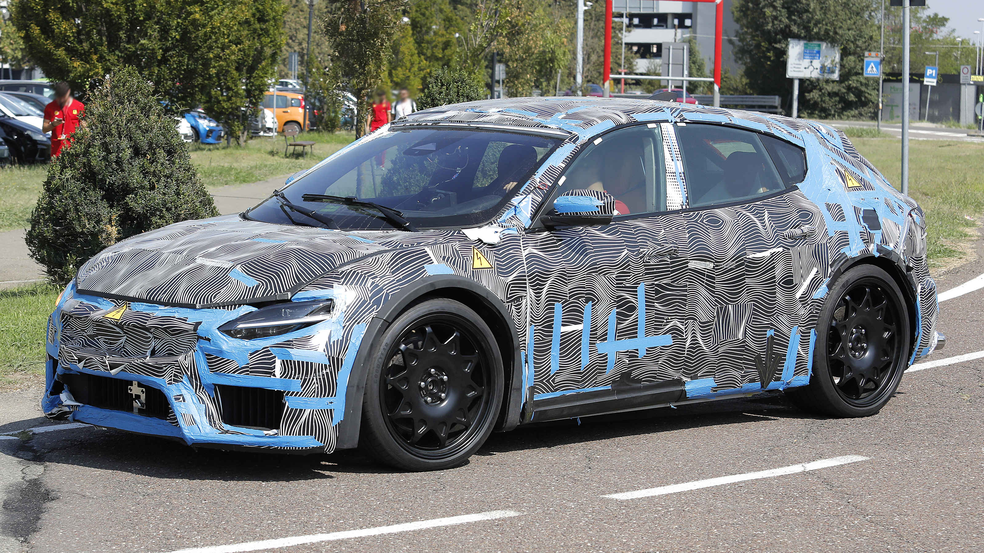 Ferrari EV spy shot - front angled