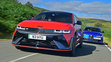 Hyundai Ioniq 5 N vs Alfa Romeo Giulia Quadrifoglio - front