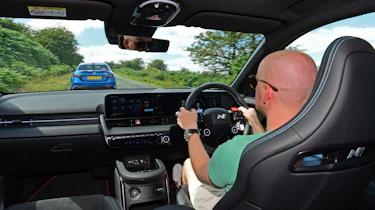 Alex Ingram driving the Hyundai Ioniq 5 N