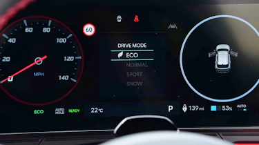 Hyundai Kona Electric - digital instrument cluster detail