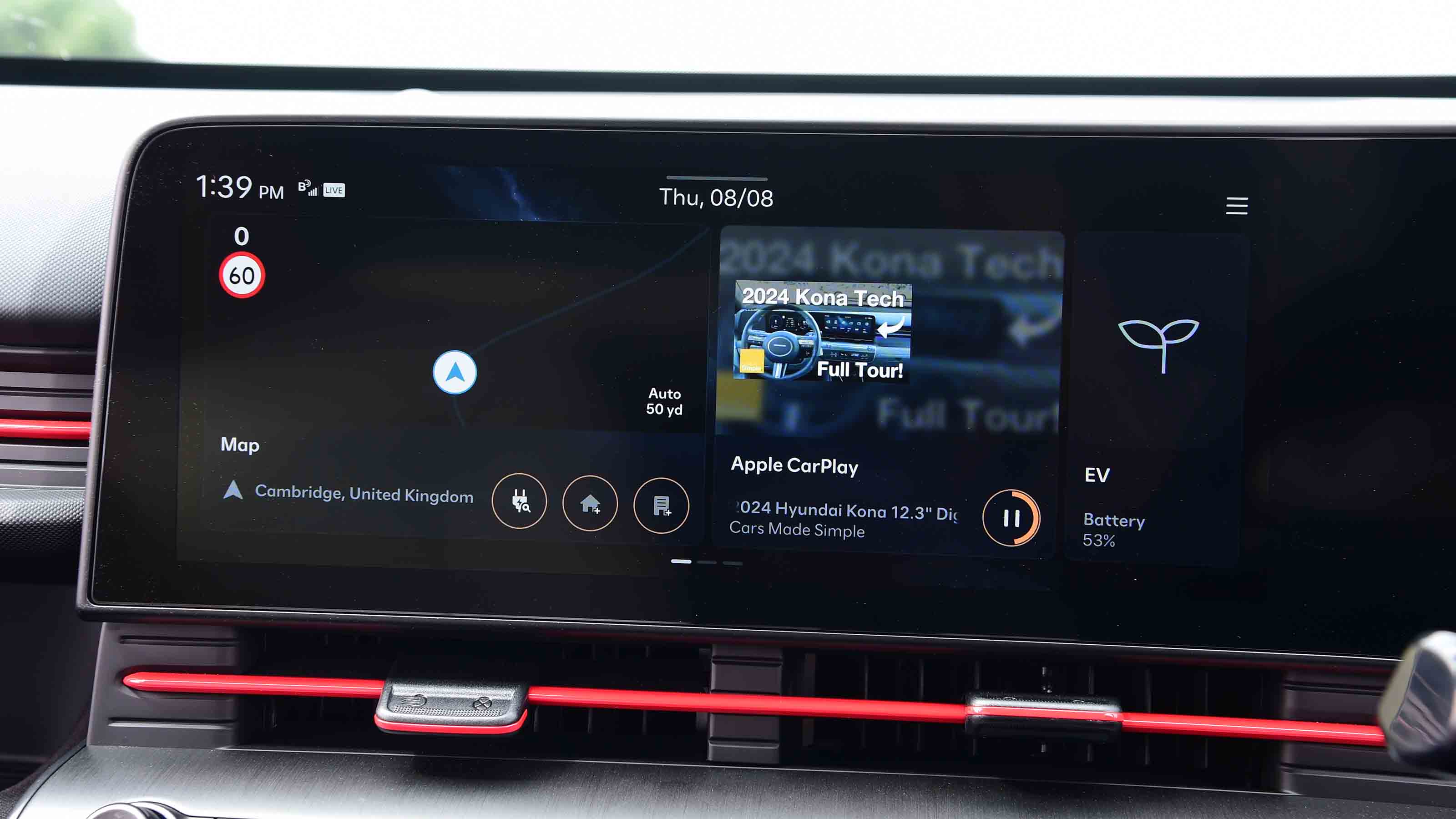 Hyundai Kona Electric - infotainment menu page
