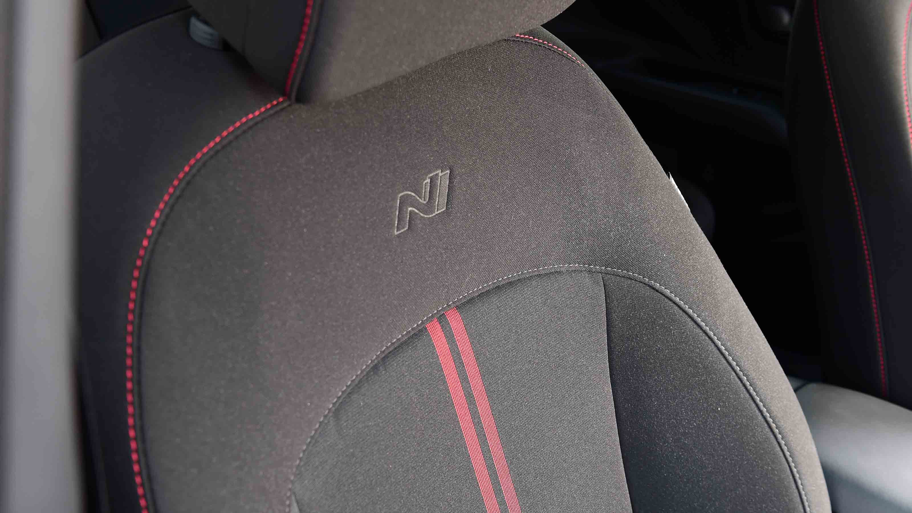 Hyundai Kona Electric - N line seat trim detail
