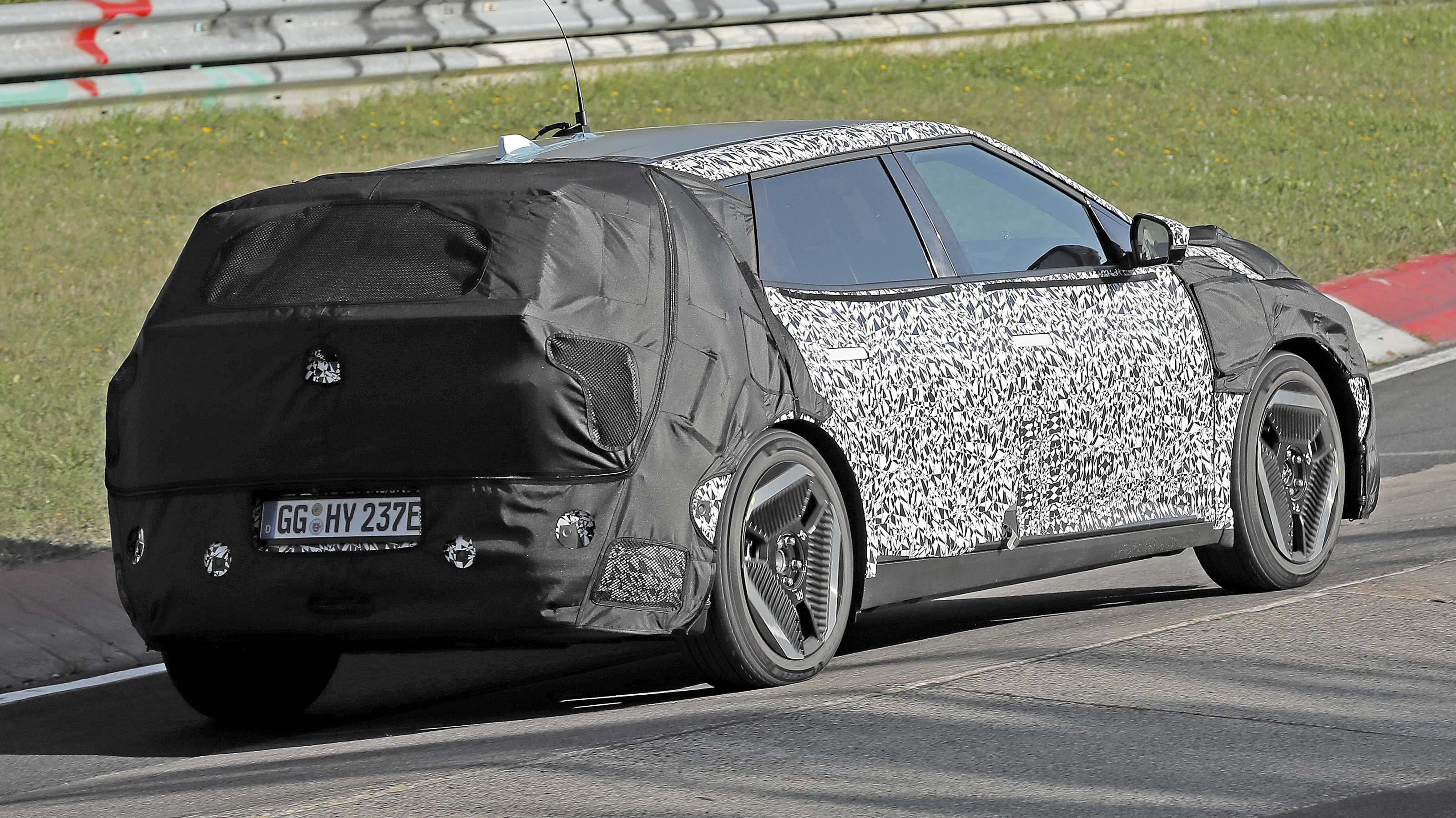Kia EV4 testing - rear 3/4