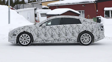 Electric Mercedes C-Class (camouflaged test car) - side