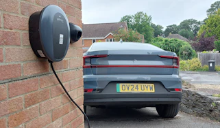 Polestar 2 connected to a Pod Point SOLO S3 wallbox charger