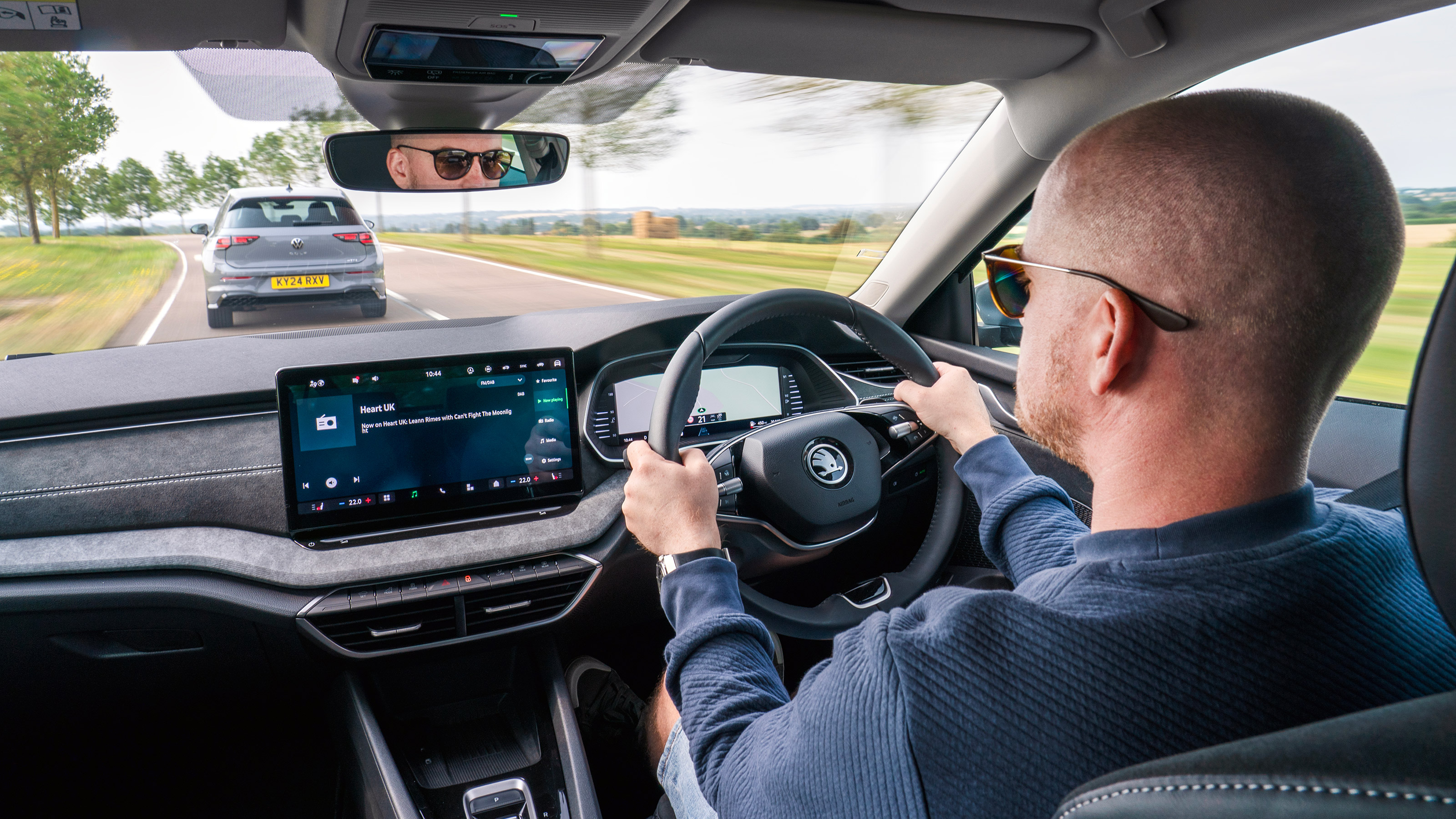 Alex Ingram driving the Skoda Octavia