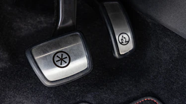 Volkswagen ID.3 GTX Fire and Ice special edition - pedals with fire and snowflake symbols