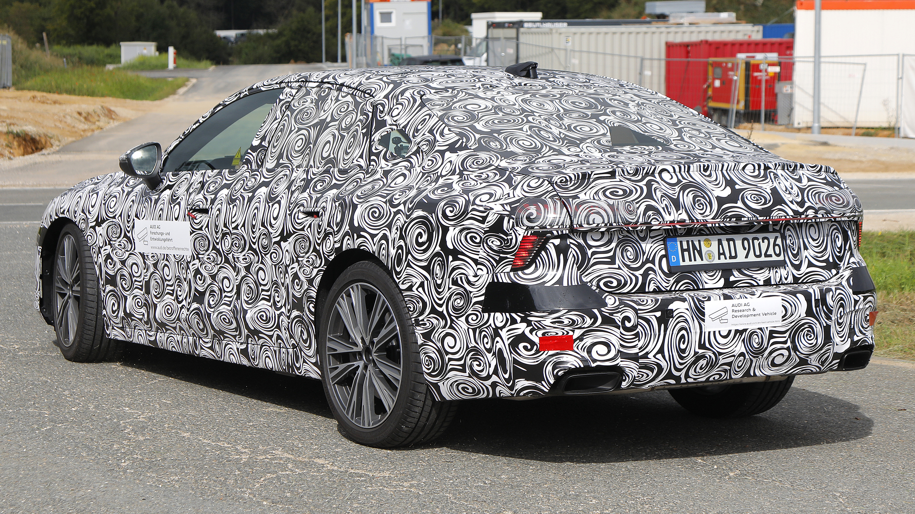 Audi A7 Saloon testing - rear 3/4