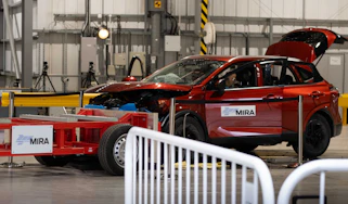 Nissan Qashqai undergoing crash testing