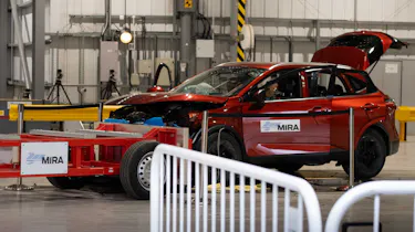 Nissan Qashqai undergoing crash testing