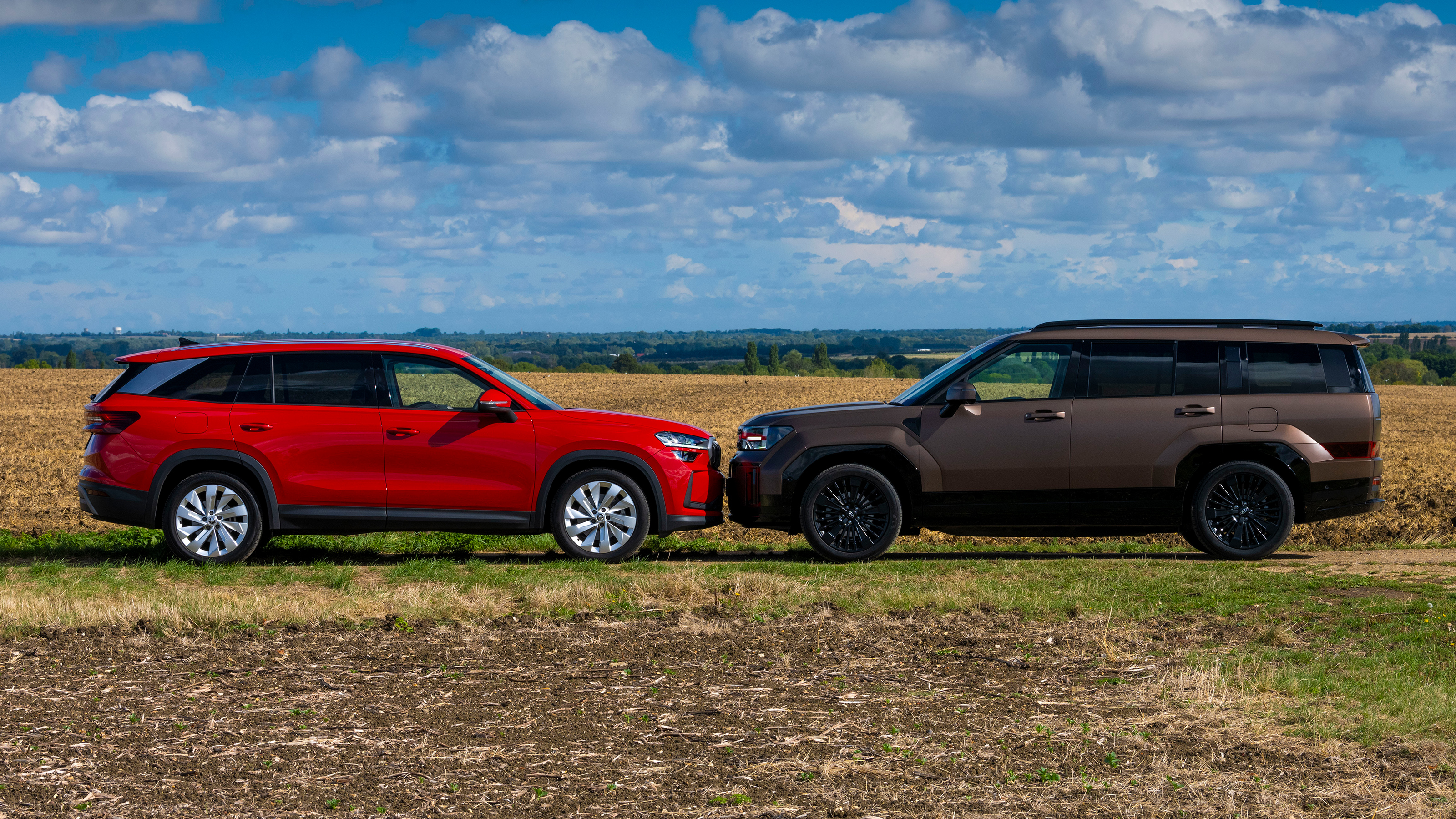 Hyundai Santa Fe and Skoda Kodiaq - face-to-face static