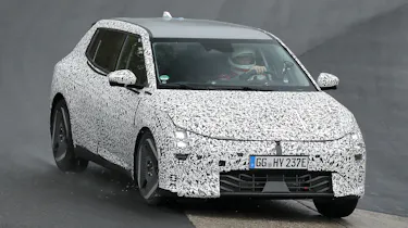 Kia EV4 testing - front dynamic 3/4