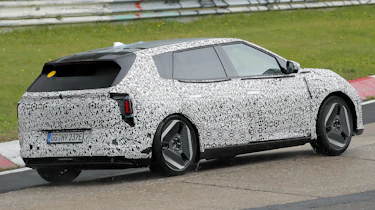 Kia EV4 testing - rear dynamic angled