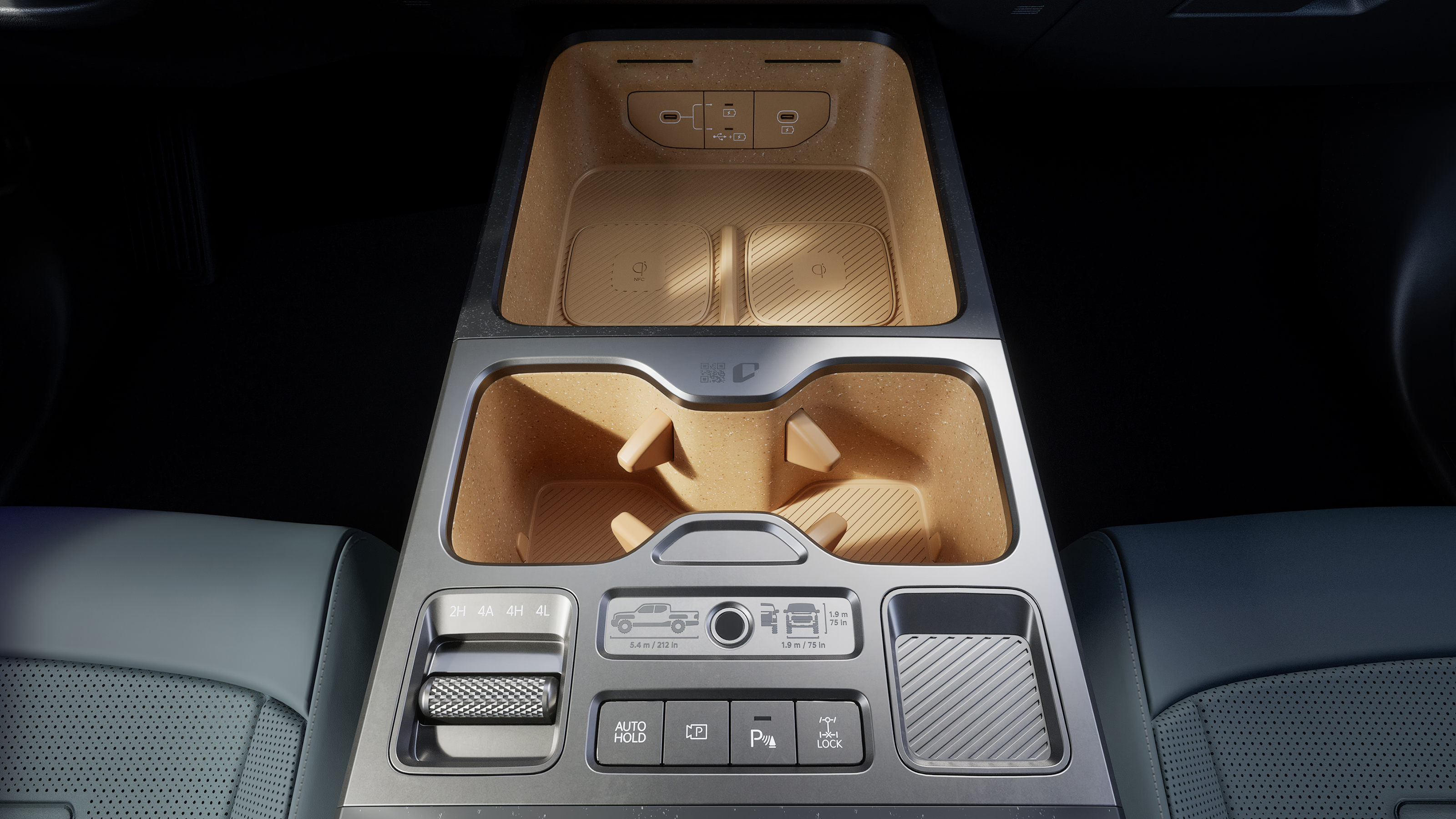 Kia Tasman - cup holders