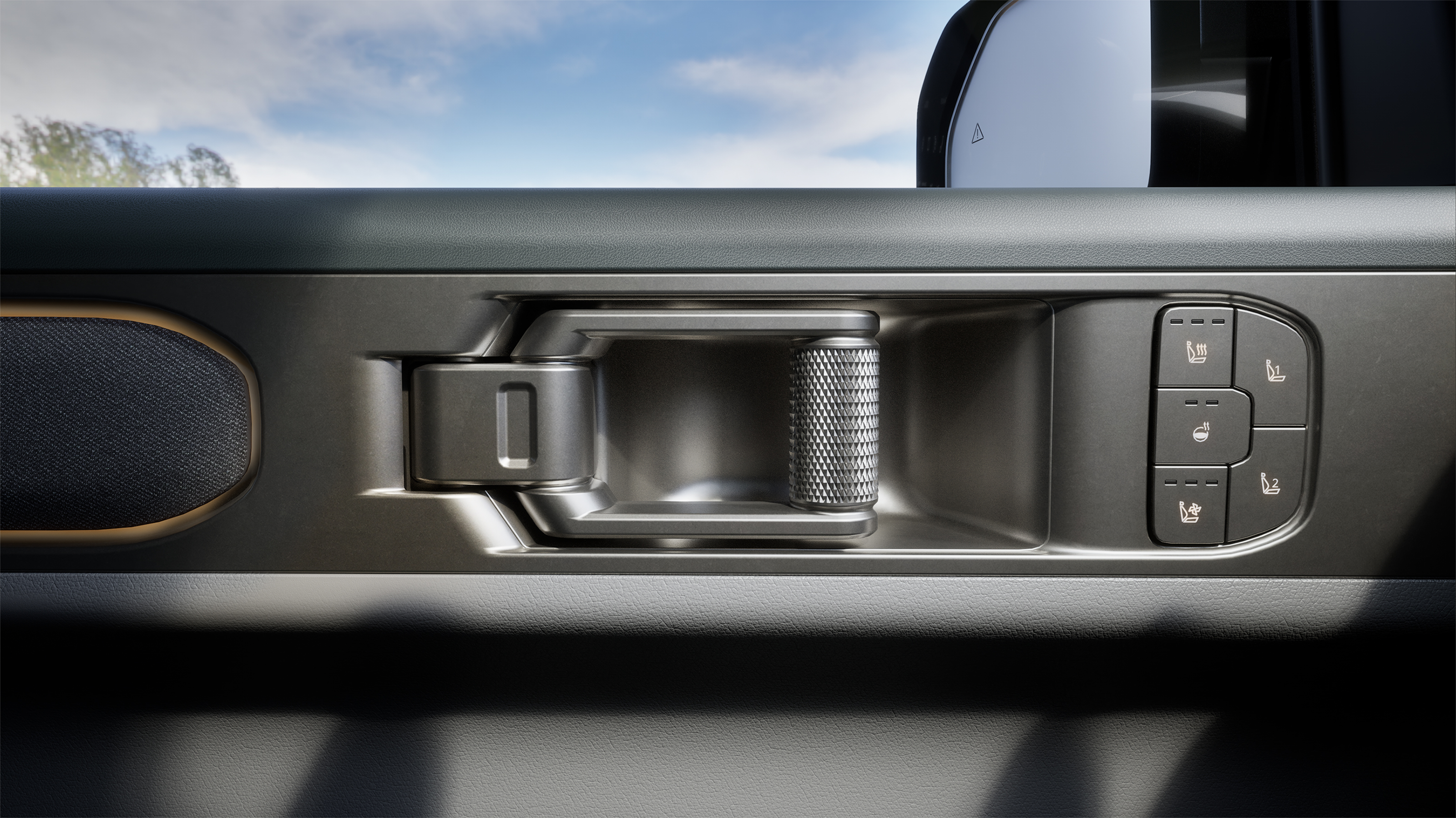 Kia Tasman - door pull and heated seat buttons