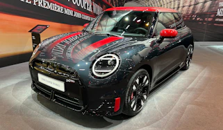 MINI Cooper Electric John Cooper Works on display at Paris Motor Show - front static