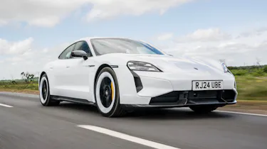Porsche Taycan Turbo S - front tracking