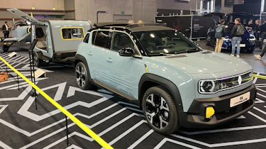 Renault 4 with a caravan at the Paris Motor Show