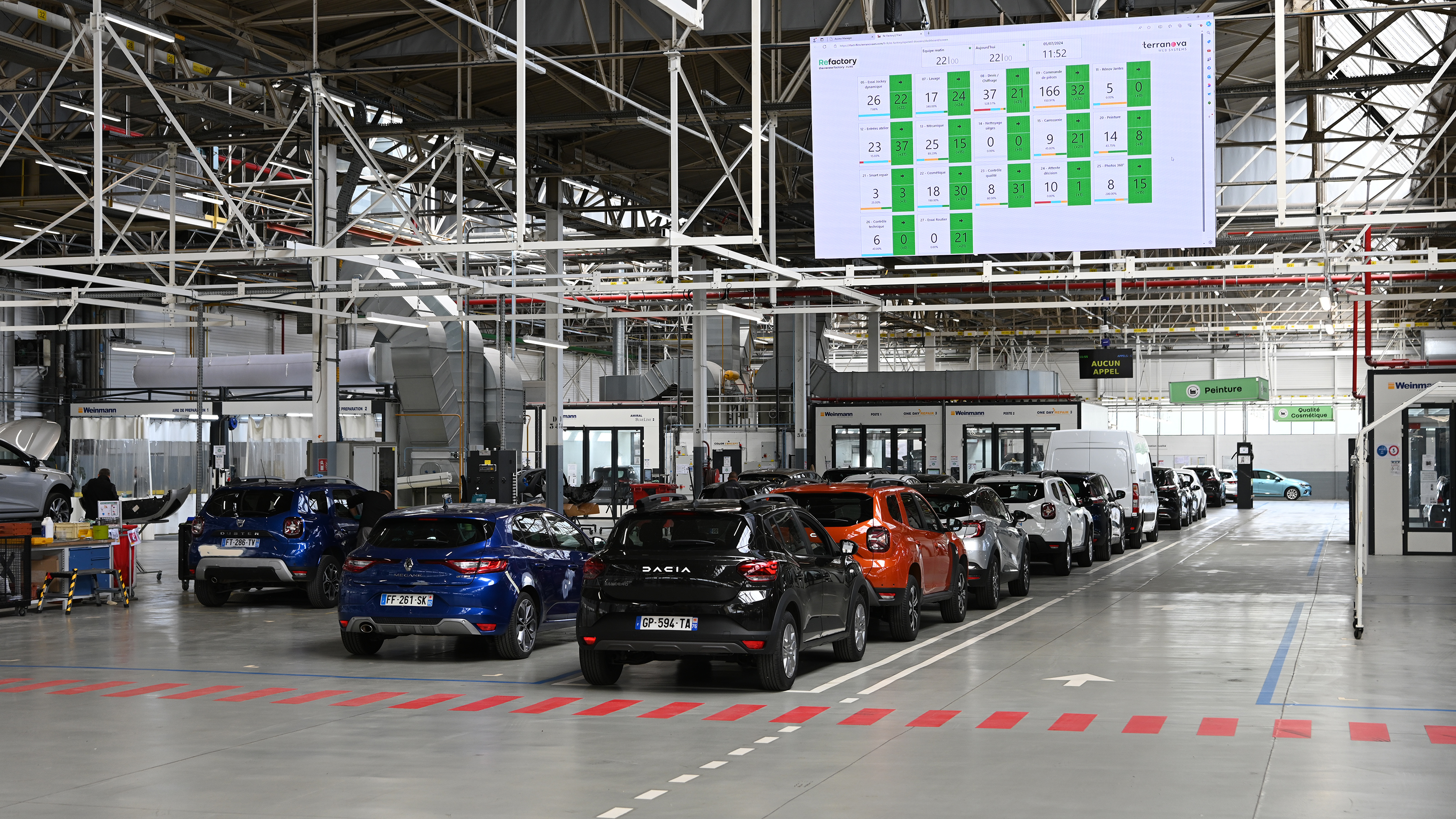 Renault ReFactory - cars parked in factory